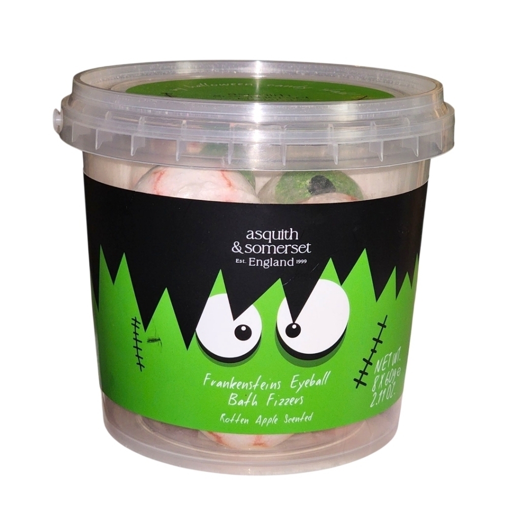 Asquith & Somerset Frankenstein's Eyeball Fizzers Bath Bombs Bucket, NWT